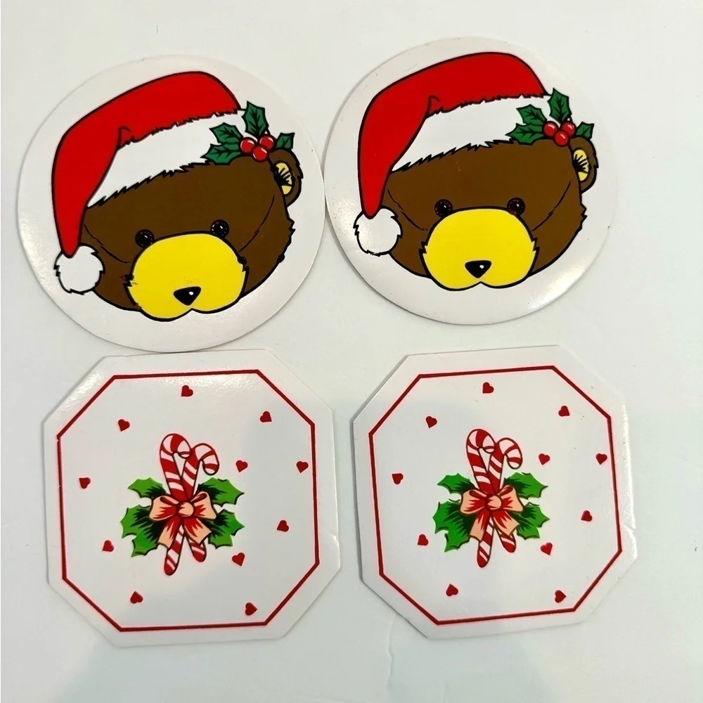 VTG Holiday Coordinates 8 Piece Set Table Fashion Christmas Place Mats Coasters